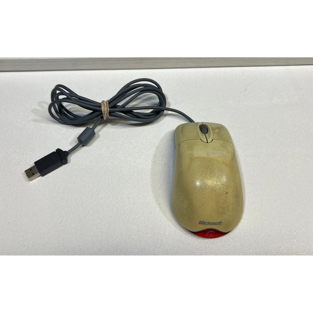 Vintage Microsoft‎ Wheel Mouse Optical USB Wired Computer Mouse - Tested Works